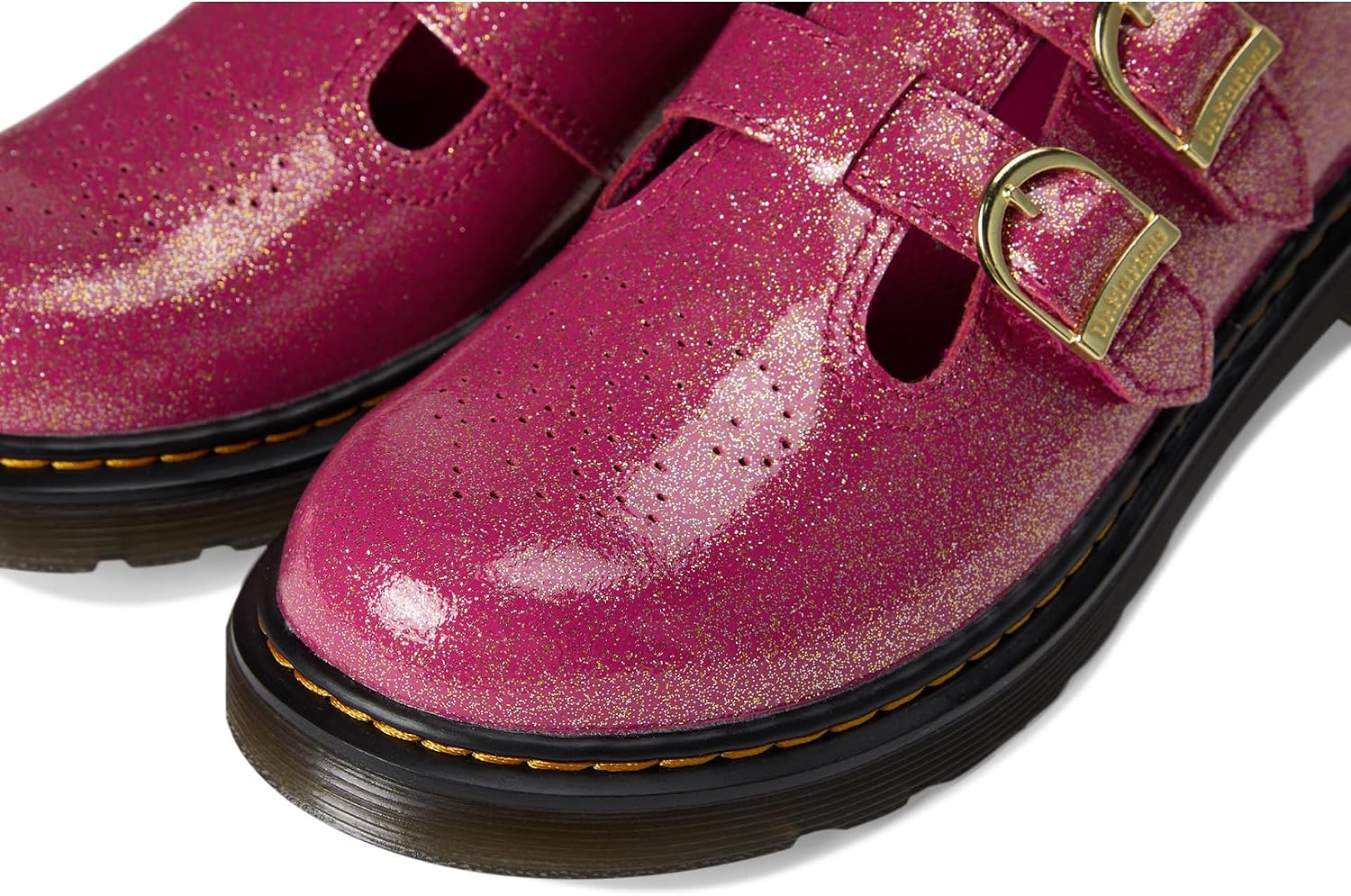 Dr. Marten Kids 8065 Mary Jane FuchsiaSilverGold Glitter