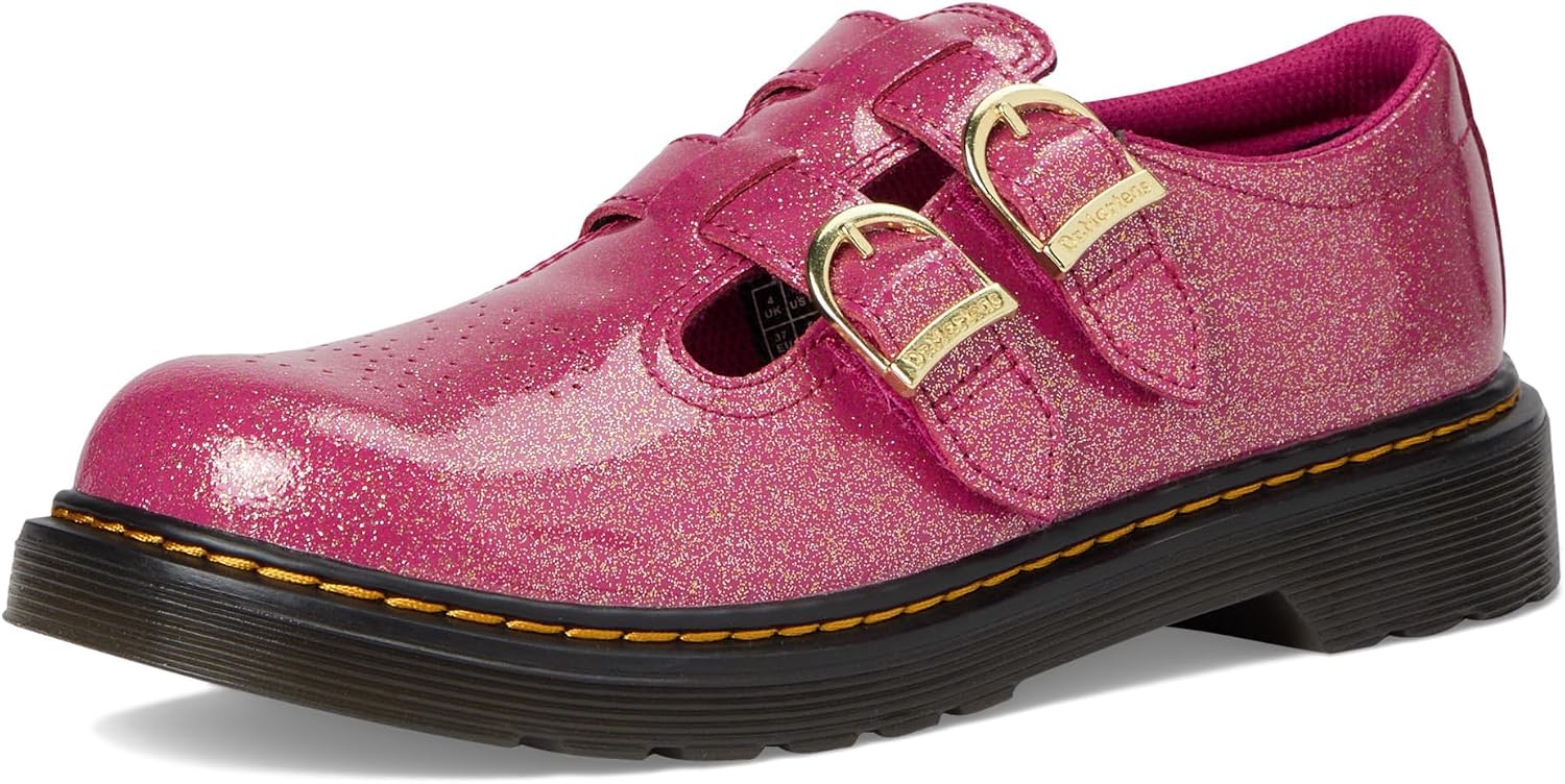 Dr. Marten Kids 8065 Mary Jane FuchsiaSilverGold Glitter