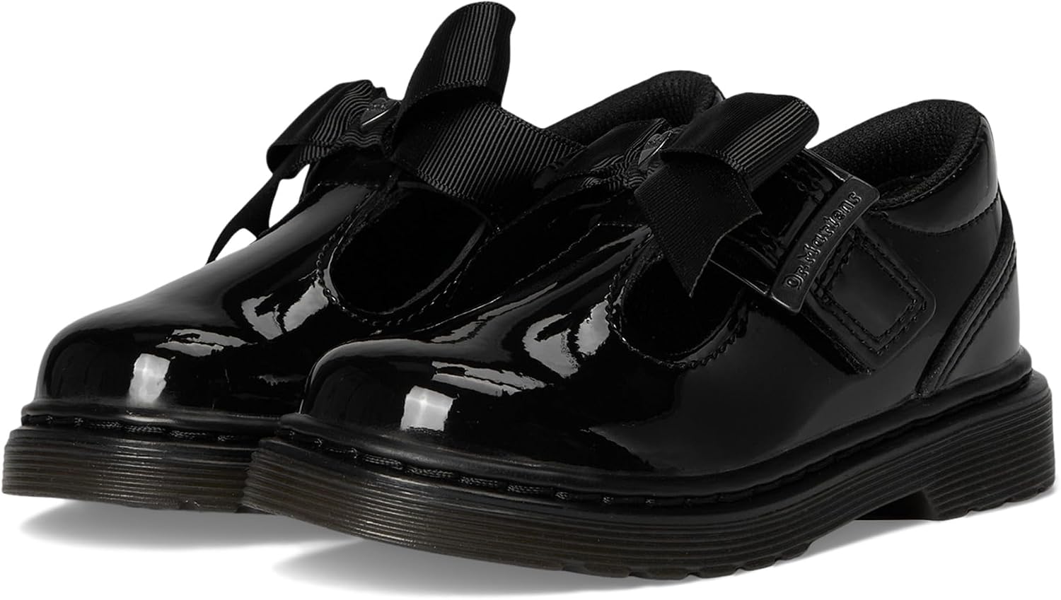 Dr. Martens Kid's Collection Girls Polley II Bow J Black 2