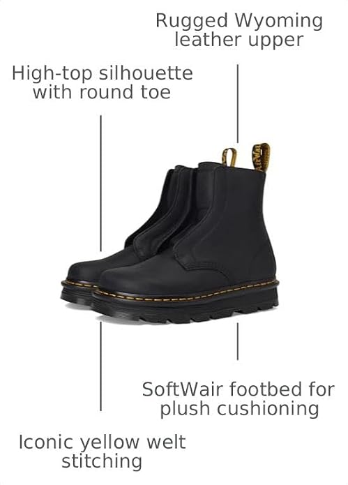 Dr. Martens unisex adult Zebzag Laceless Black Wyoming