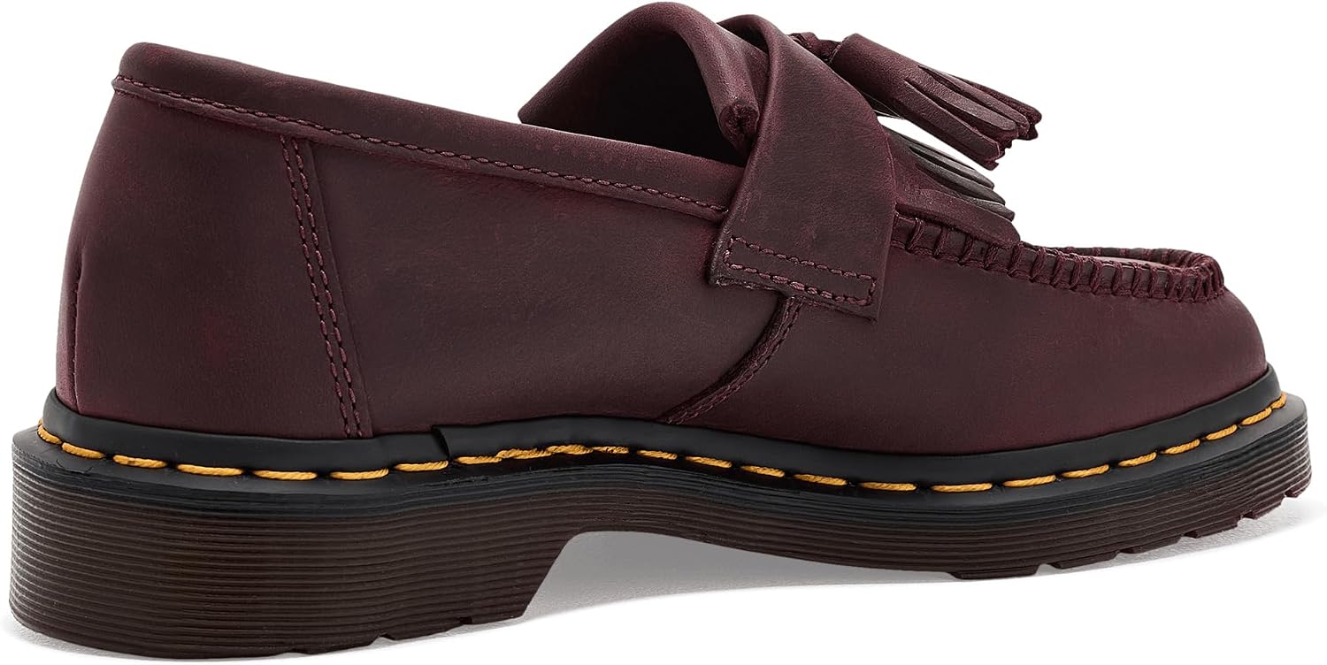 Dr. Martens Unisex Adrian Slip-On Loafer Cherry Red Crazy Horse