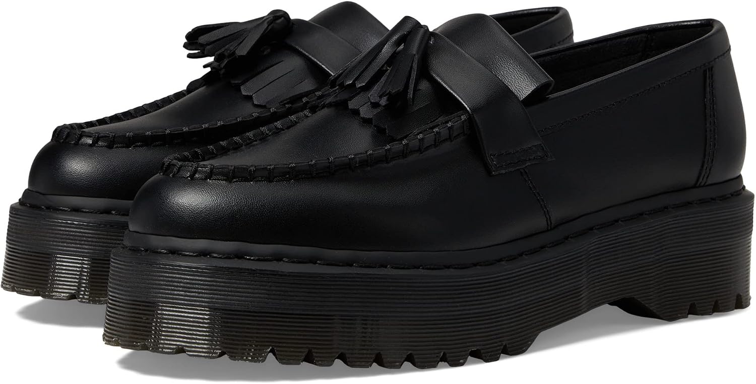 Dr. Martens Unisex Adult Unisex Vegan Adrian Platform Tassel Loafer Black