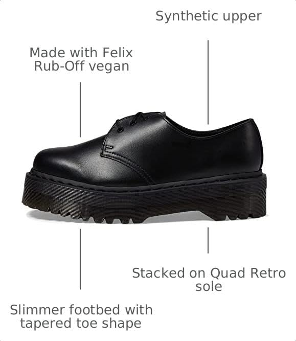 Dr. Martens Unisex-Adult V 1461 Quad Mono Oxford Black