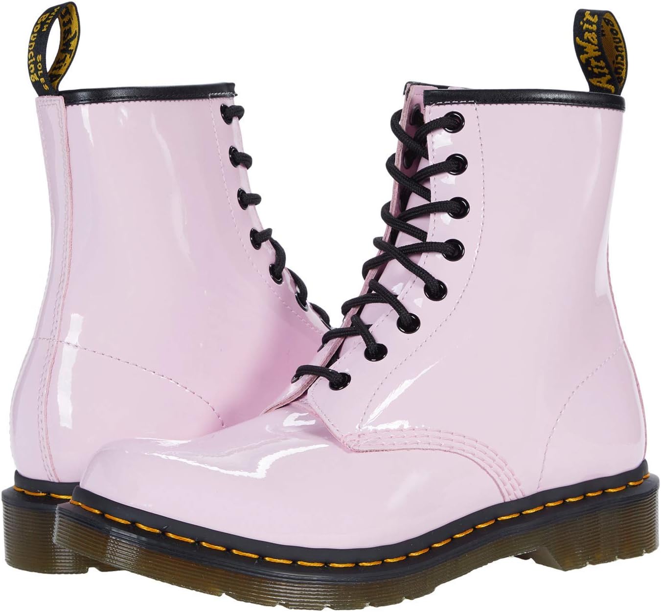 Dr. Martens Unisex 1460 Leather 8 Eye Boot Pale Pink Patent Lamper