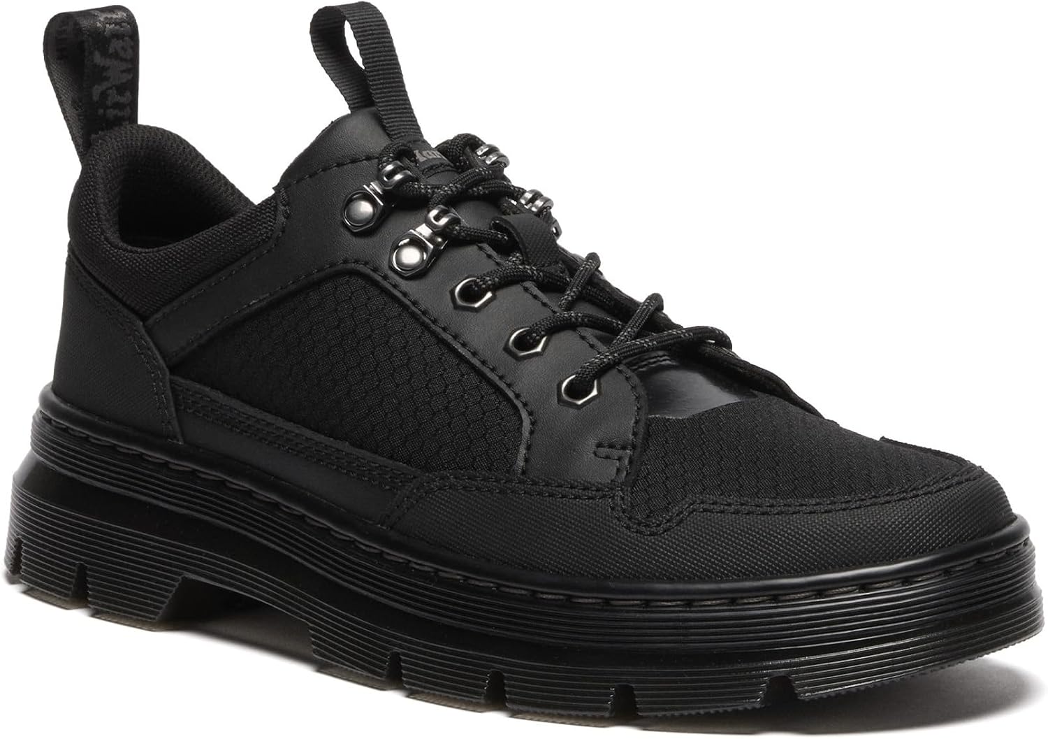 Dr. Martens unisex-adult womens Reeder Shoes Black Recycled Hex Canvas+ajax