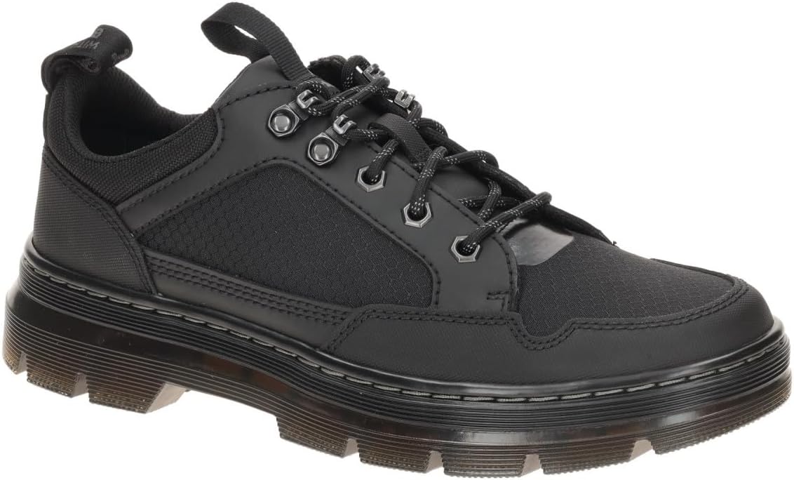 Dr. Martens unisex-adult womens Reeder Shoes Black Recycled Hex Canvas+ajax