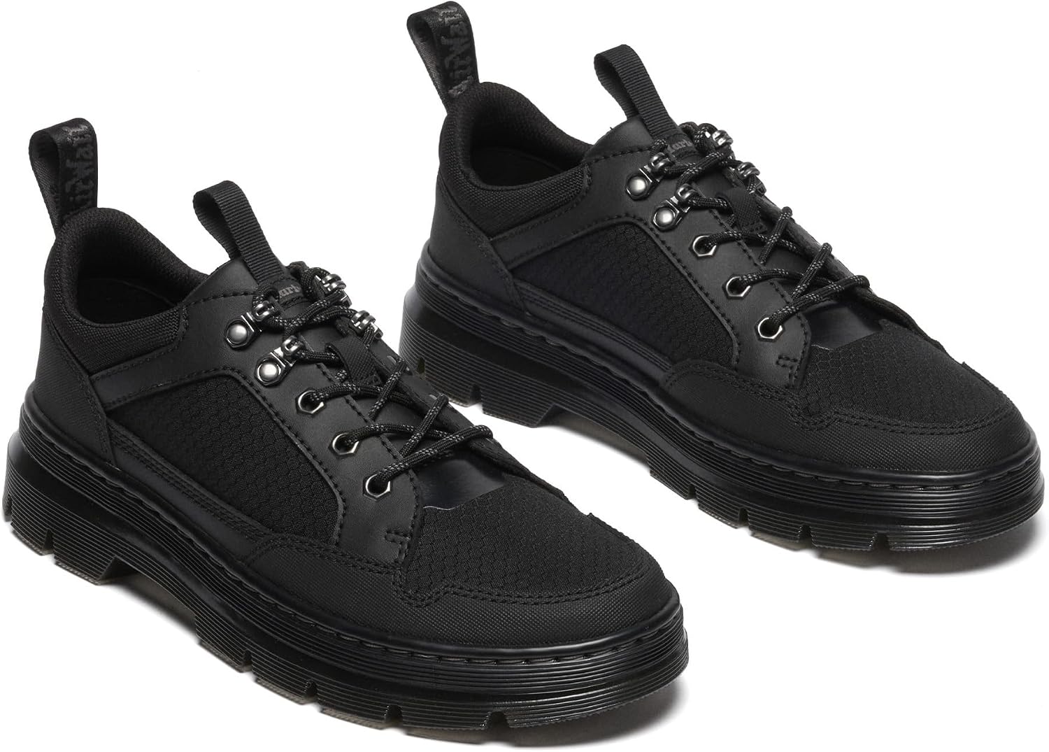 Dr. Martens unisex-adult womens Reeder Shoes Black Recycled Hex Canvas+ajax