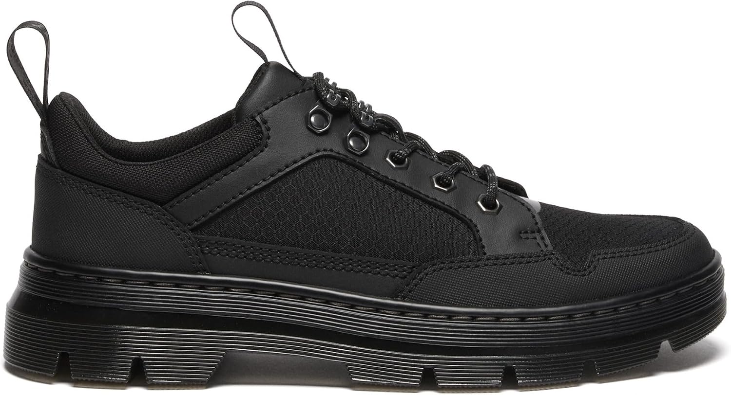 Dr. Martens unisex-adult womens Reeder Shoes Black Recycled Hex Canvas+ajax