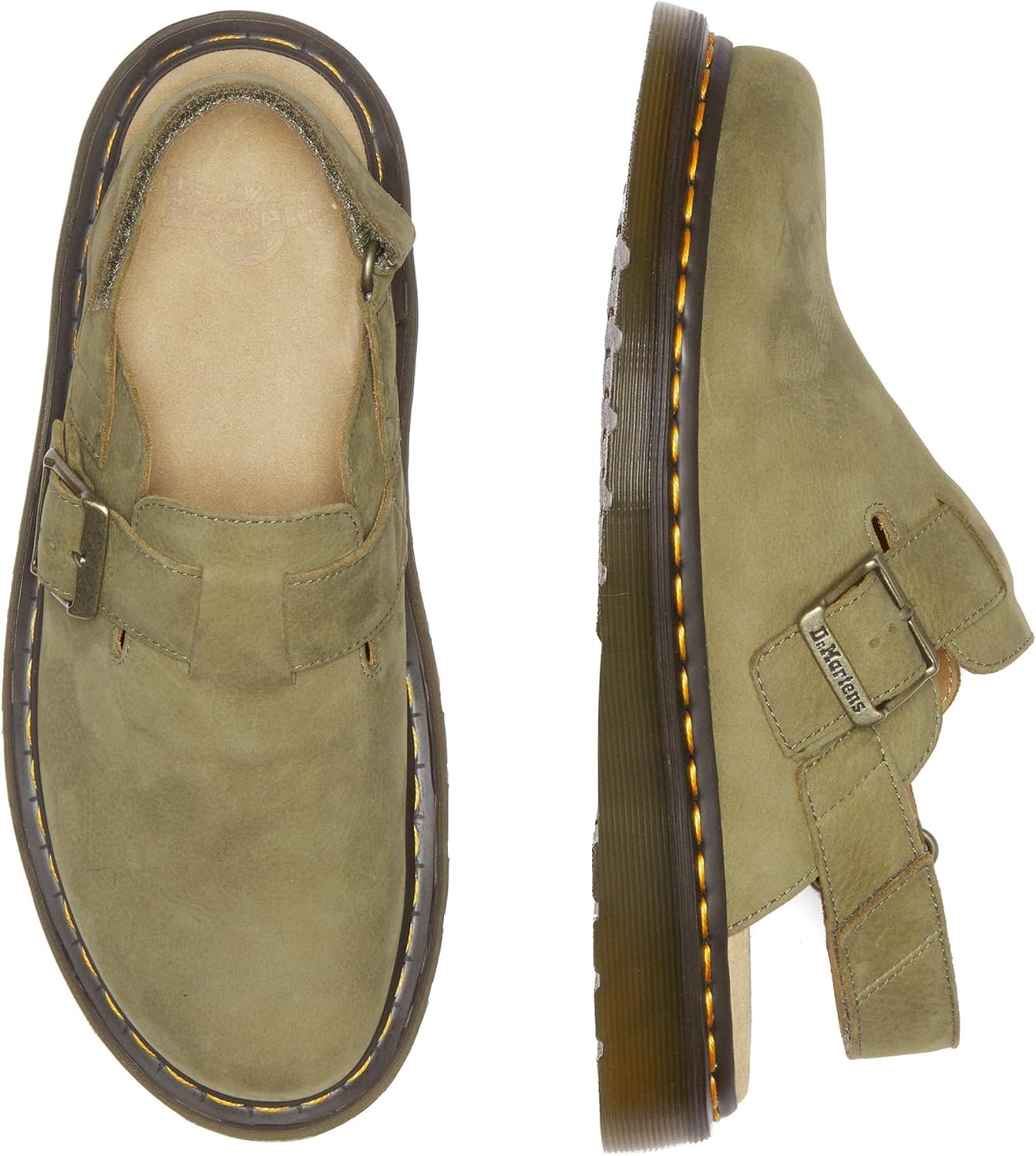 Dr. Martens Men's Jorge Ii Suede Slingback Mules Muted Olive