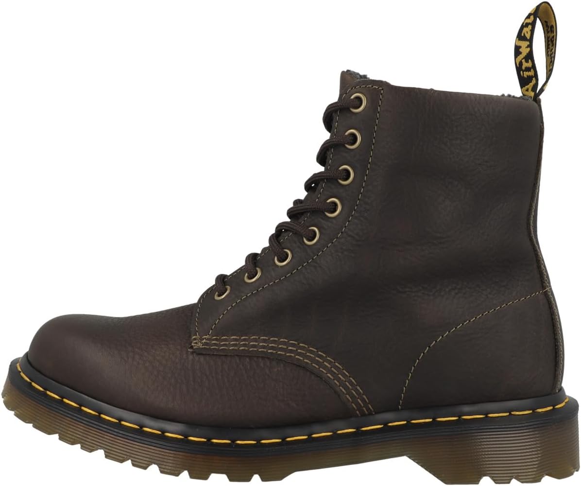 Dr. Martens Unisex-Adult 1460 Faux Fur Lined Grizzly Leather Boot Fashion Dms Olive Grizzly