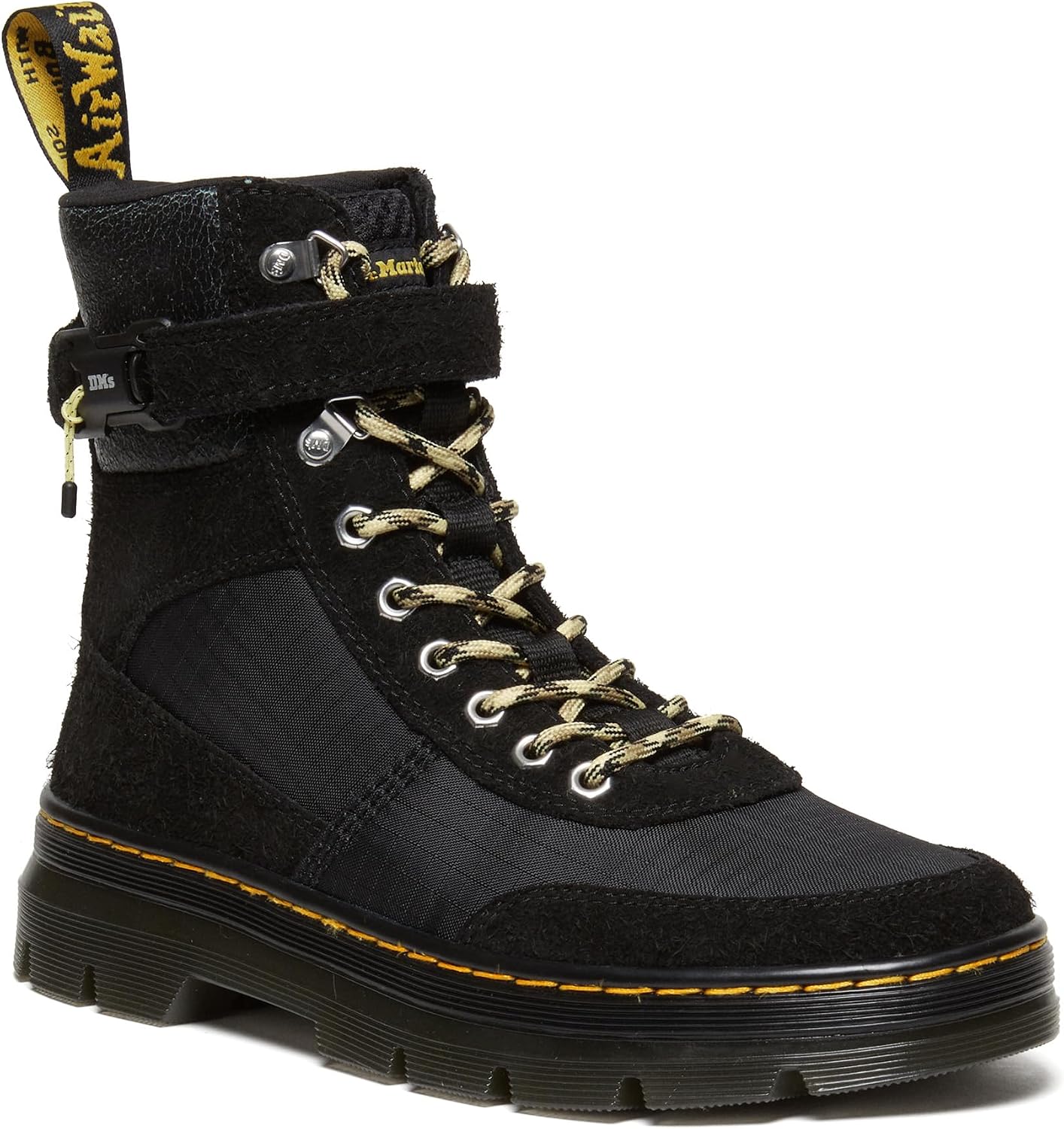 Dr. Martens Unisex Adult Combs Tech Black Long Napped Suede