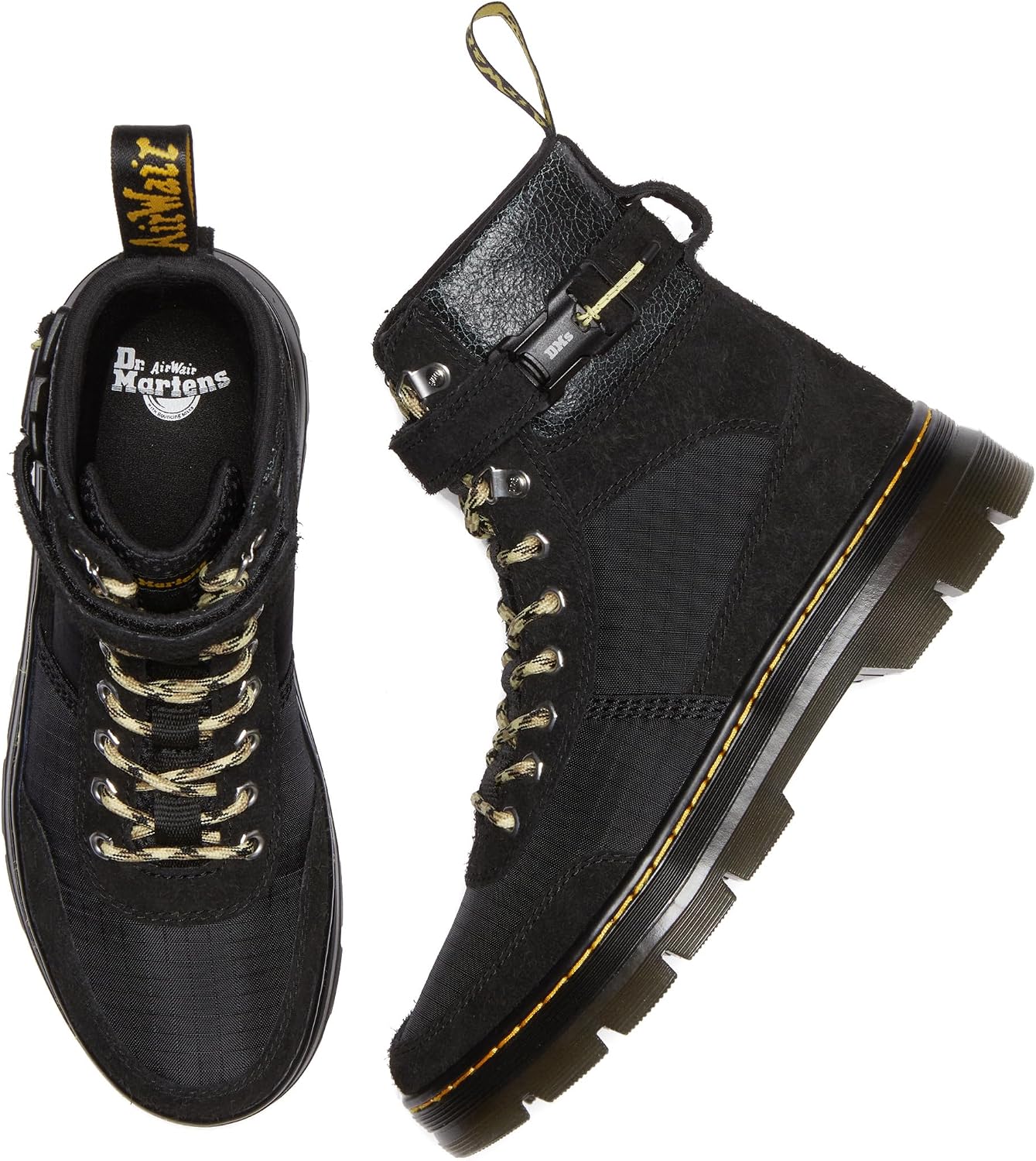 Dr. Martens Unisex Adult Combs Tech Black Long Napped Suede