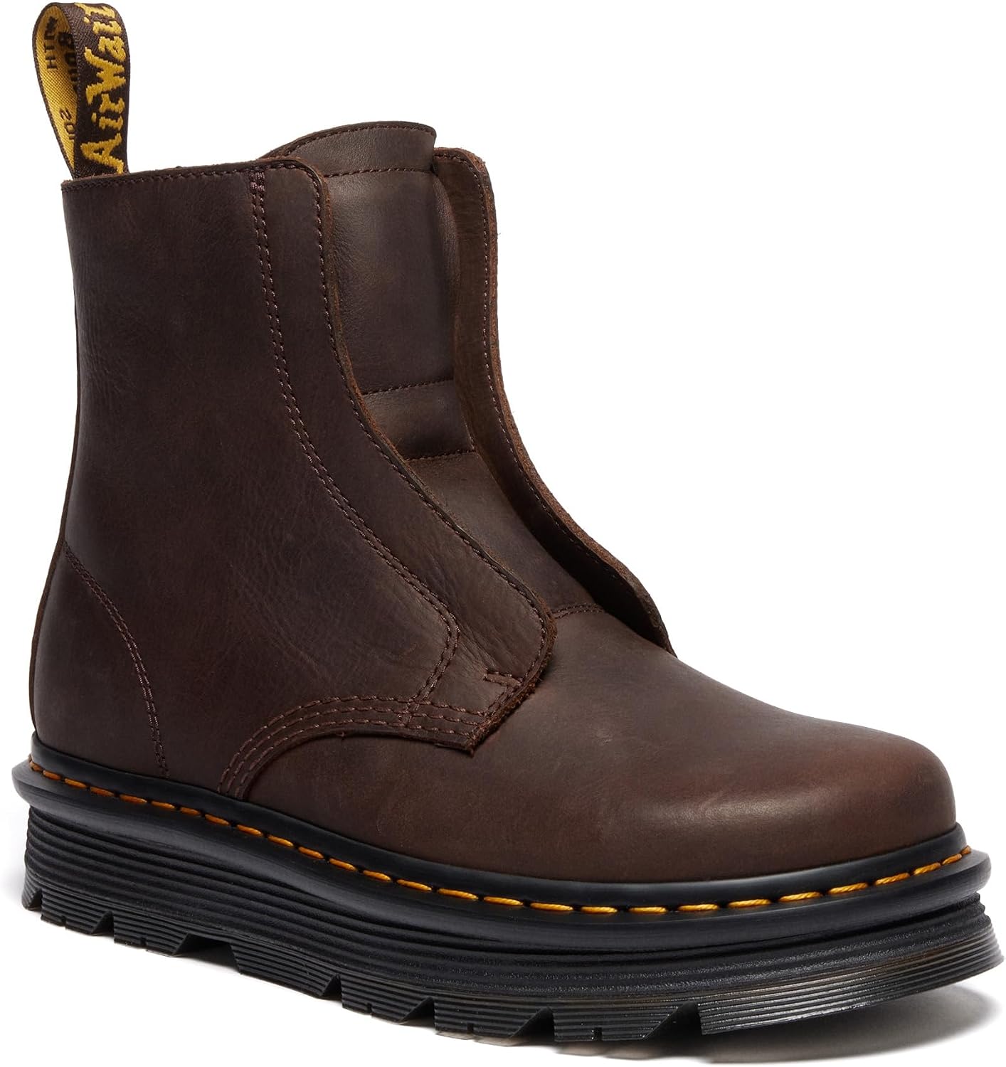 Dr. Martens unisex adult Zebzag Laceless Dark Brown Wyoming