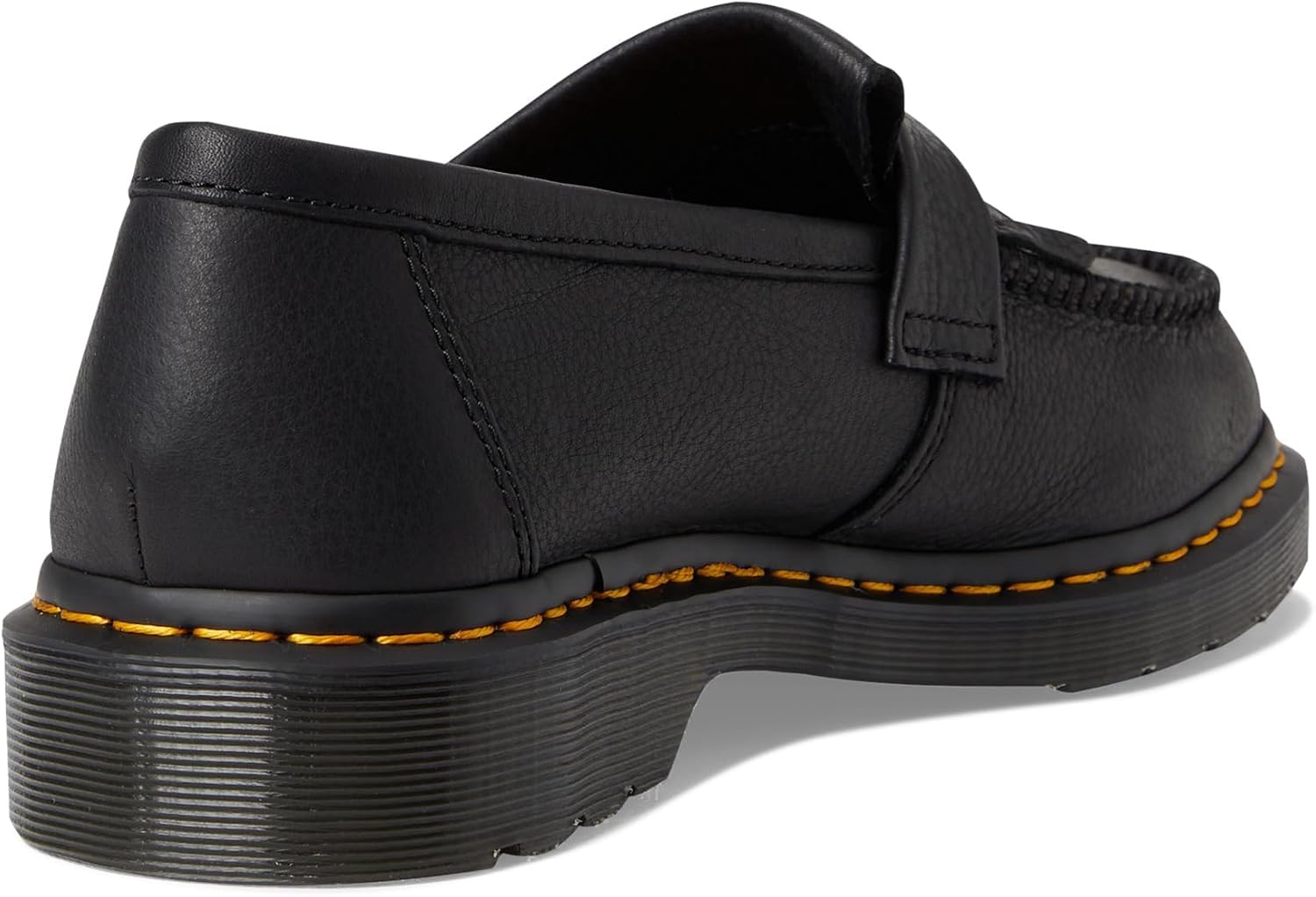 Dr. Martens Unisex Adult Adrian Yellow Stitch Leather Loafers Black Ambassador