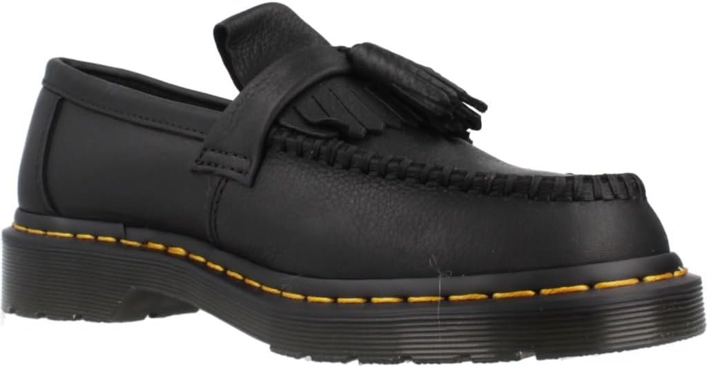 Dr. Martens Unisex Adult Adrian Yellow Stitch Leather Loafers Multicoloured