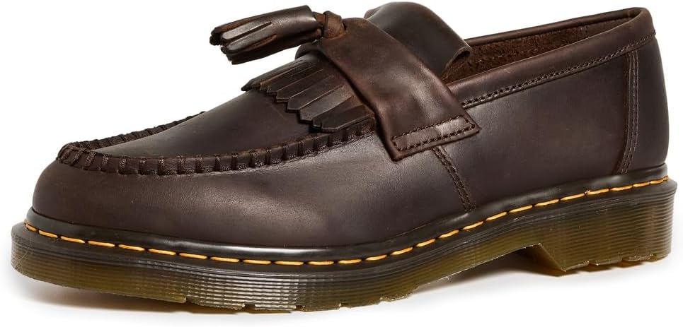 Dr. Martens Unisex Adrian Slip-On Loafer Dark Brown Crazy Horse