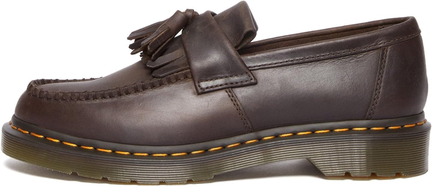 Dr. Martens Unisex Adrian Slip-On Loafer Dark Brown Crazy Horse