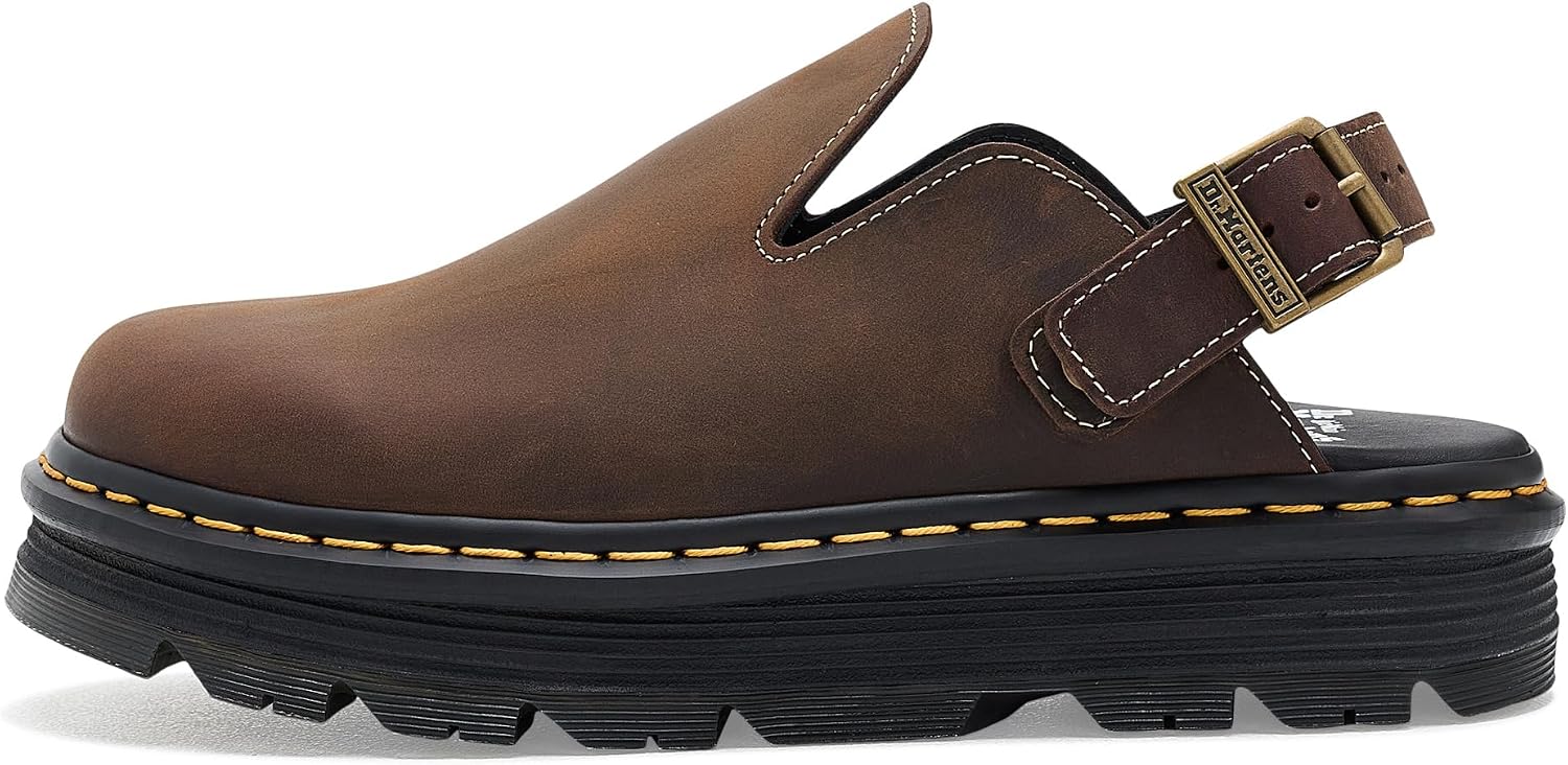 Dr. Martens Unisex Adult Zeb Zag Mule Dark Brown Crazy Horse