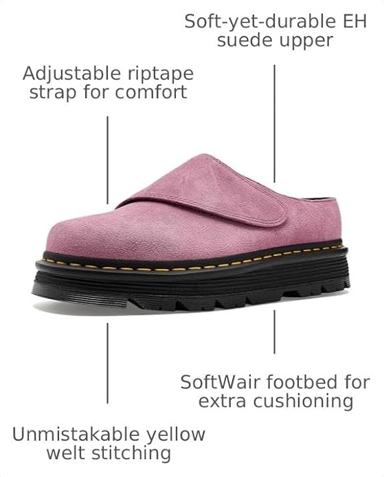Dr. Martens Unisex-Adult Zebzag Anywair Mule Dusty Rose Eh Suede