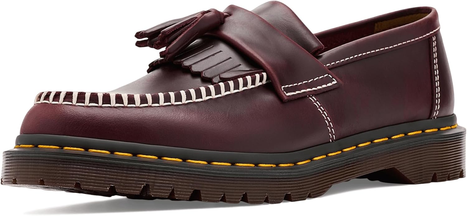 Dr. Martens Unisex Adrian Ben Loafers Cherry Red UK 5 (US Men's 6, Women's 7) Medium