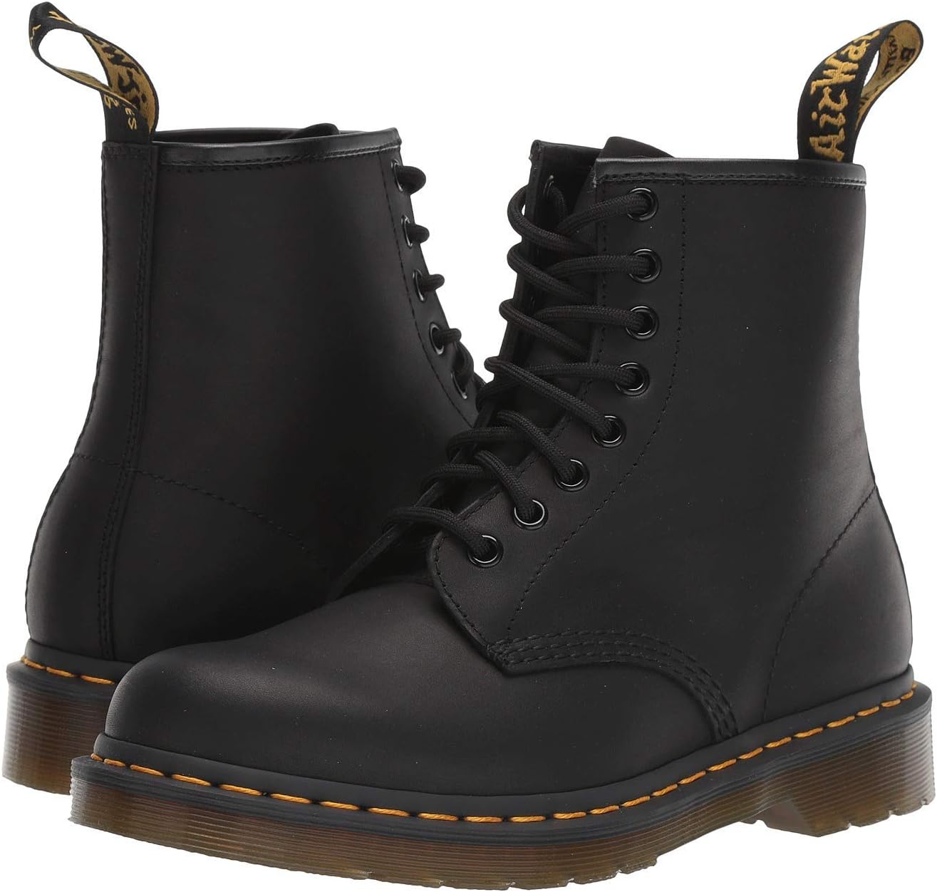 Dr. Martens 1460 8 Eye Combat Boot Black Greasy 4 UK US Womens 6