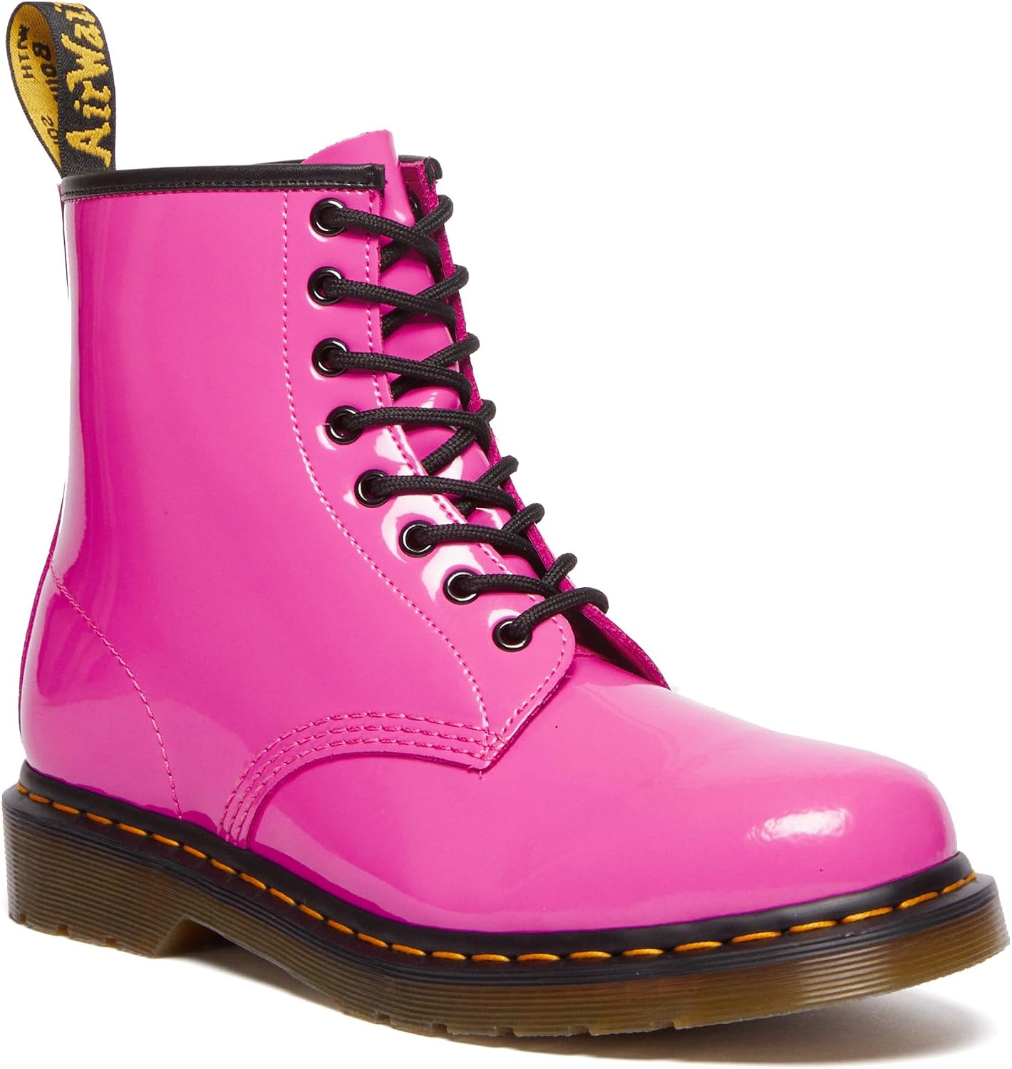 Dr. Martens Unisex 1460 Patent Leather 8 Eye Boot, Thrift Pink, 6 Women5 Men