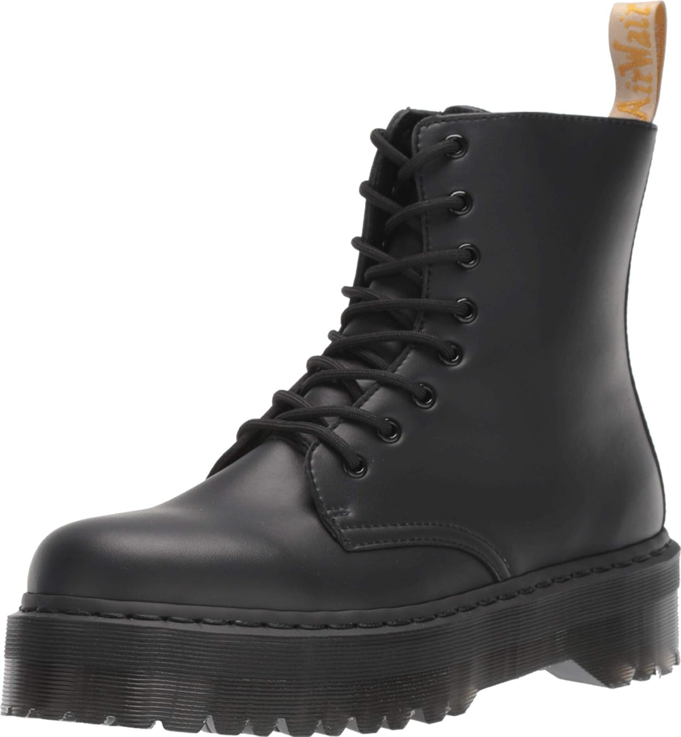 Dr. Martens Unisex Adult Vegan Jadon Man Made Material 8 Eye Quad Boot Black Felix Rub Off