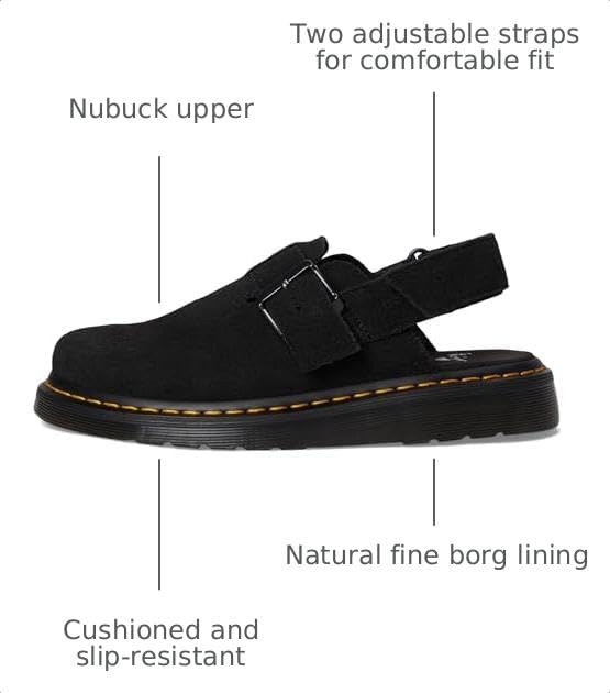 Dr. Martens Men's Jorge Ii Suede Slingback Mules Black Eh Suede