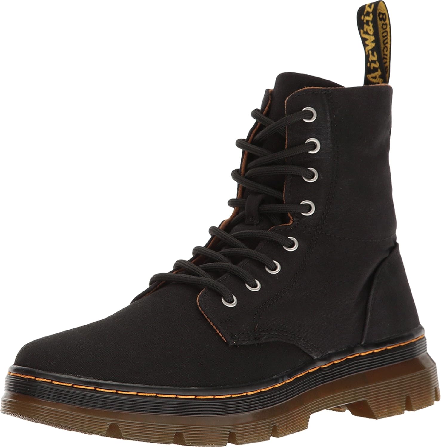 Dr. Martens Men's Combs Nylon Combat Boot Black Extra Tough NylonRubbery