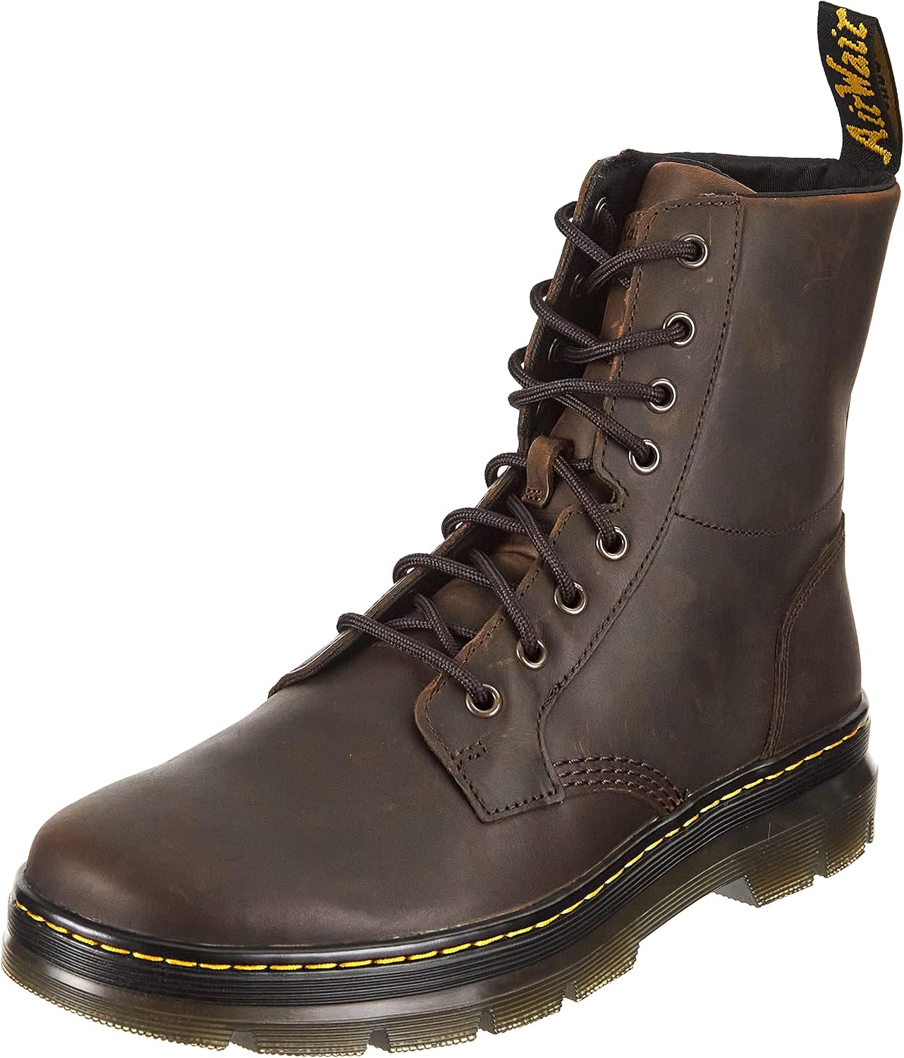 Dr. Martens Unisex Adult Combs Leather 8 Eye Boot Dark Brown Crazy Horse