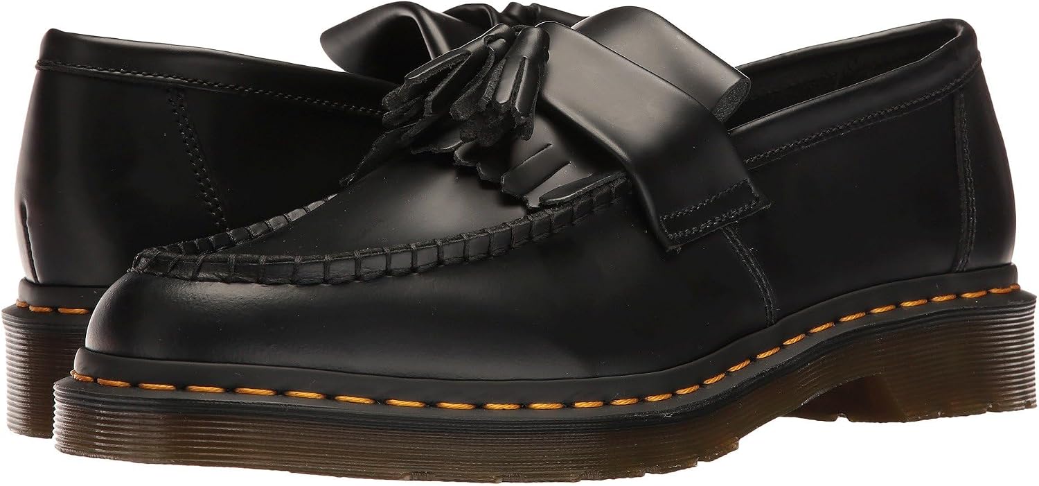 Dr. Martens Unisex Adrian Slip-On Loafer Black Polished Smooth