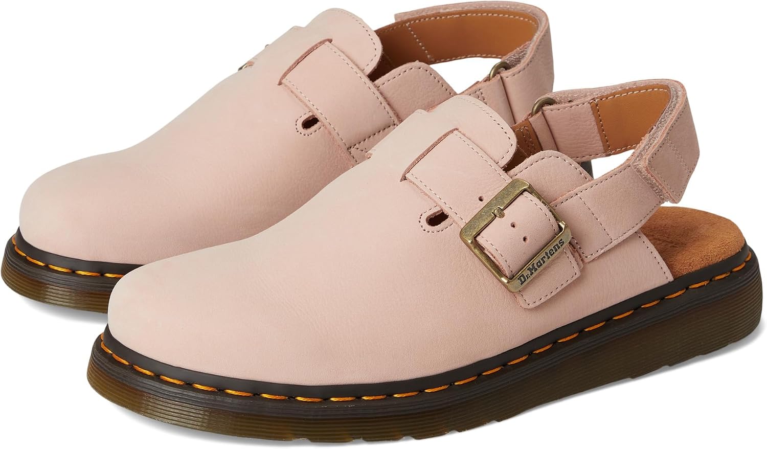Dr. Martens Men's Jorge Ii Suede Slingback Mules Powder Pink Milled Nubuck