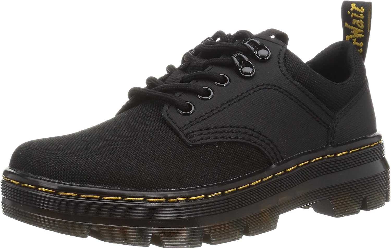 Dr. Martens Unisex Adult Reeder Nylon 5 Eye Shoe Black Extra Tough 5050+ajax