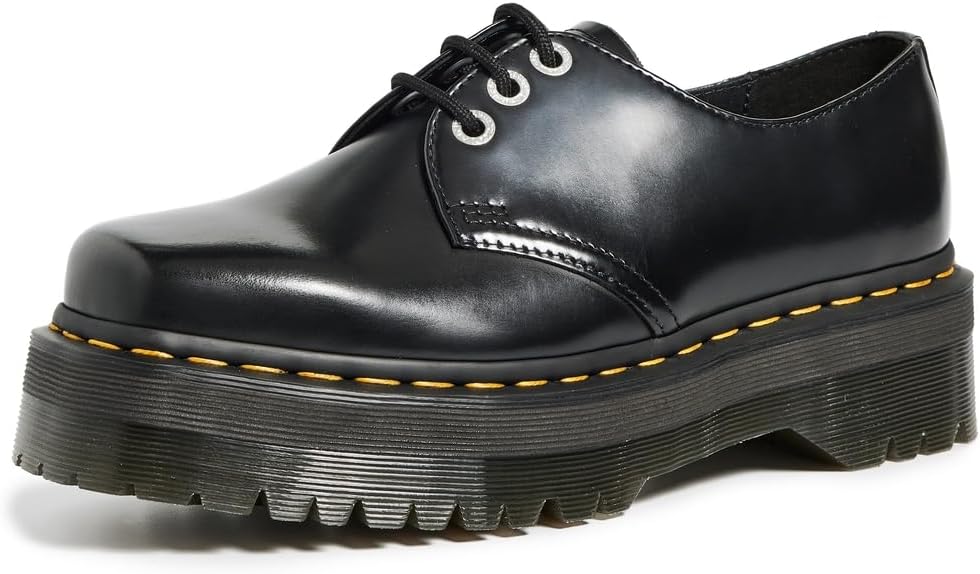 Dr. Martens Unisex-Adult V 1461 Quad Mono Black Polished Smooth