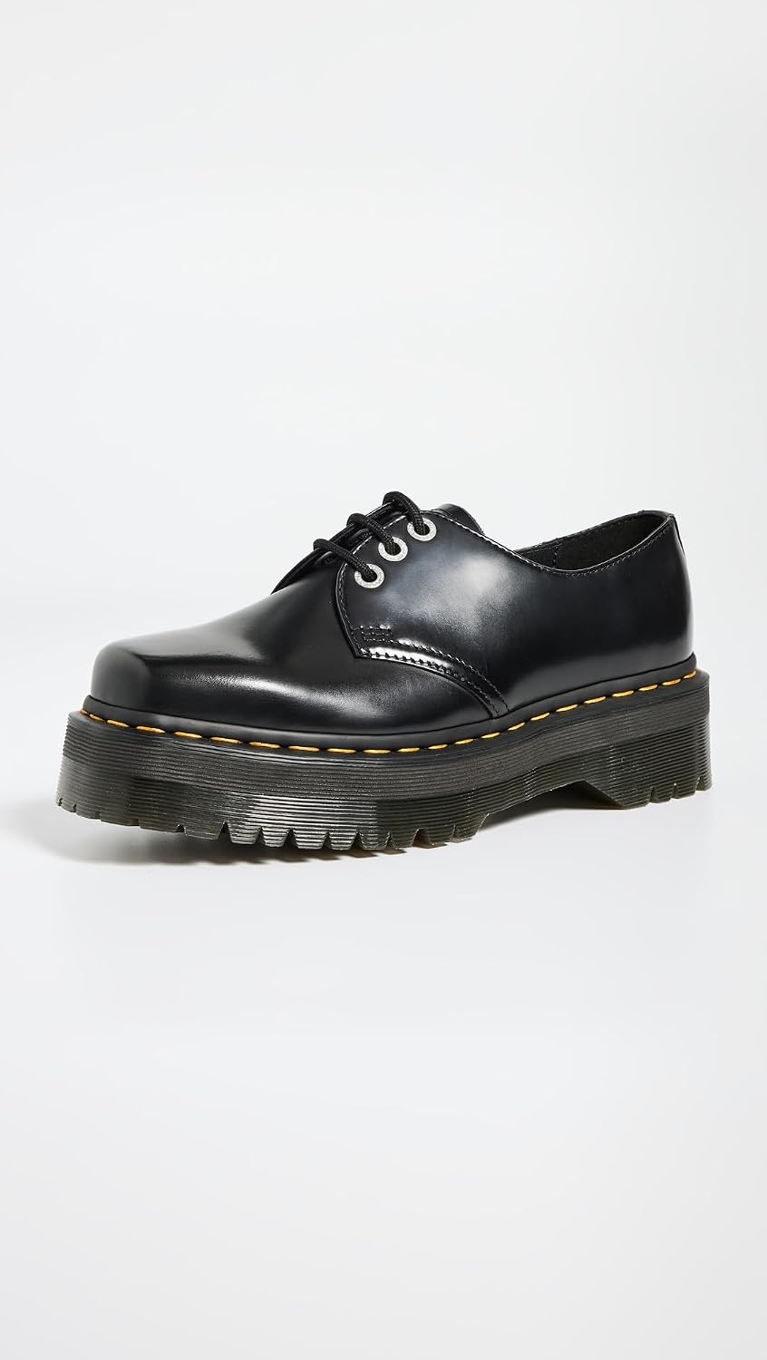 Dr. Martens Unisex-Adult V 1461 Quad Mono Black Polished Smooth