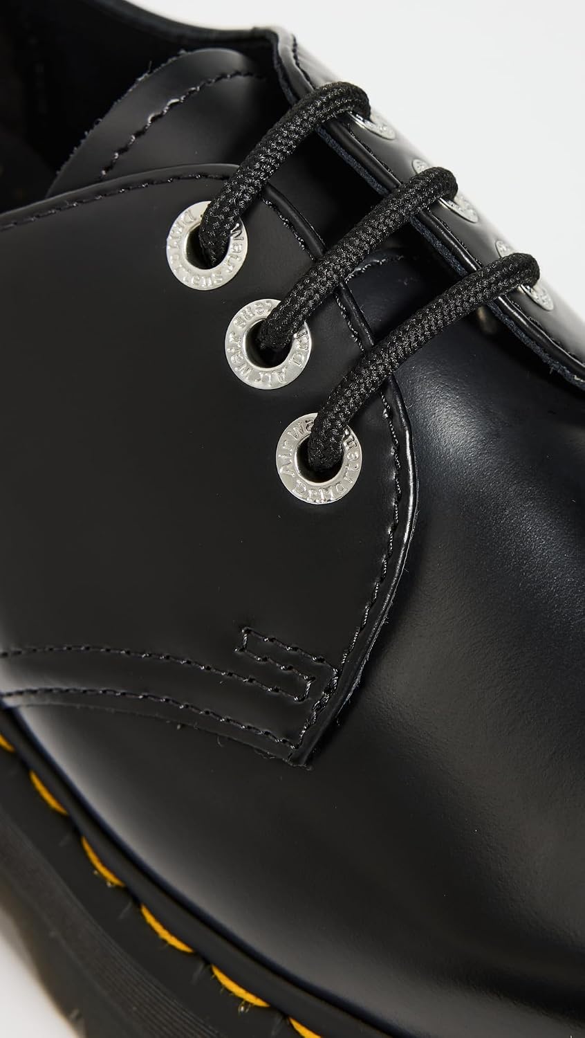 Dr. Martens Unisex-Adult V 1461 Quad Mono Black Polished Smooth