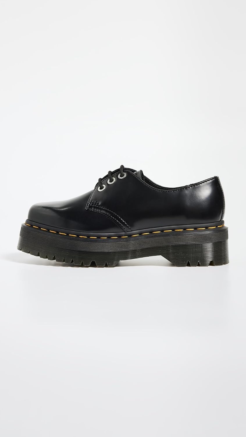 Dr. Martens Unisex-Adult V 1461 Quad Mono Black Polished Smooth