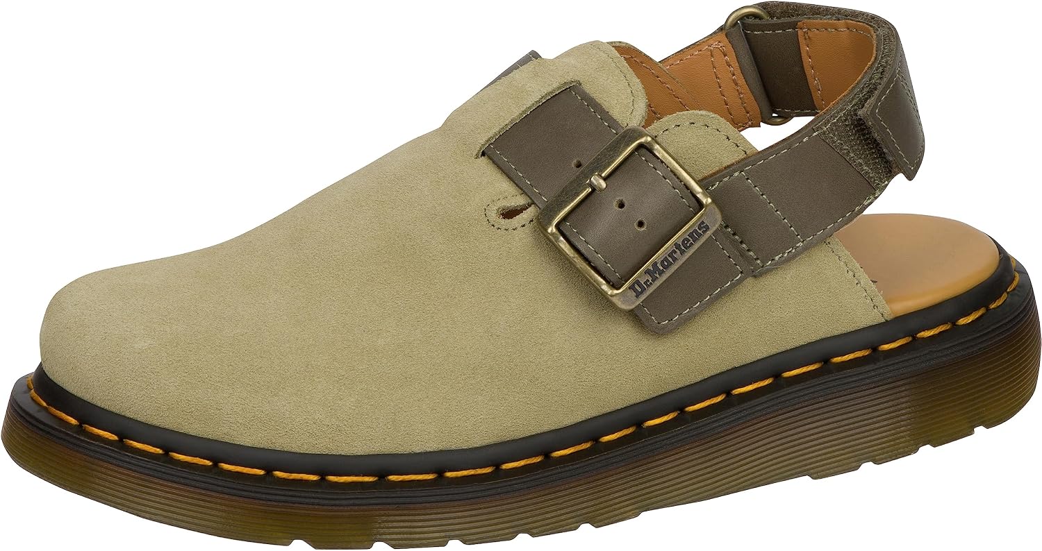 Dr. Martens Men's Jorge Ii Suede Slingback Mules Pale Olive