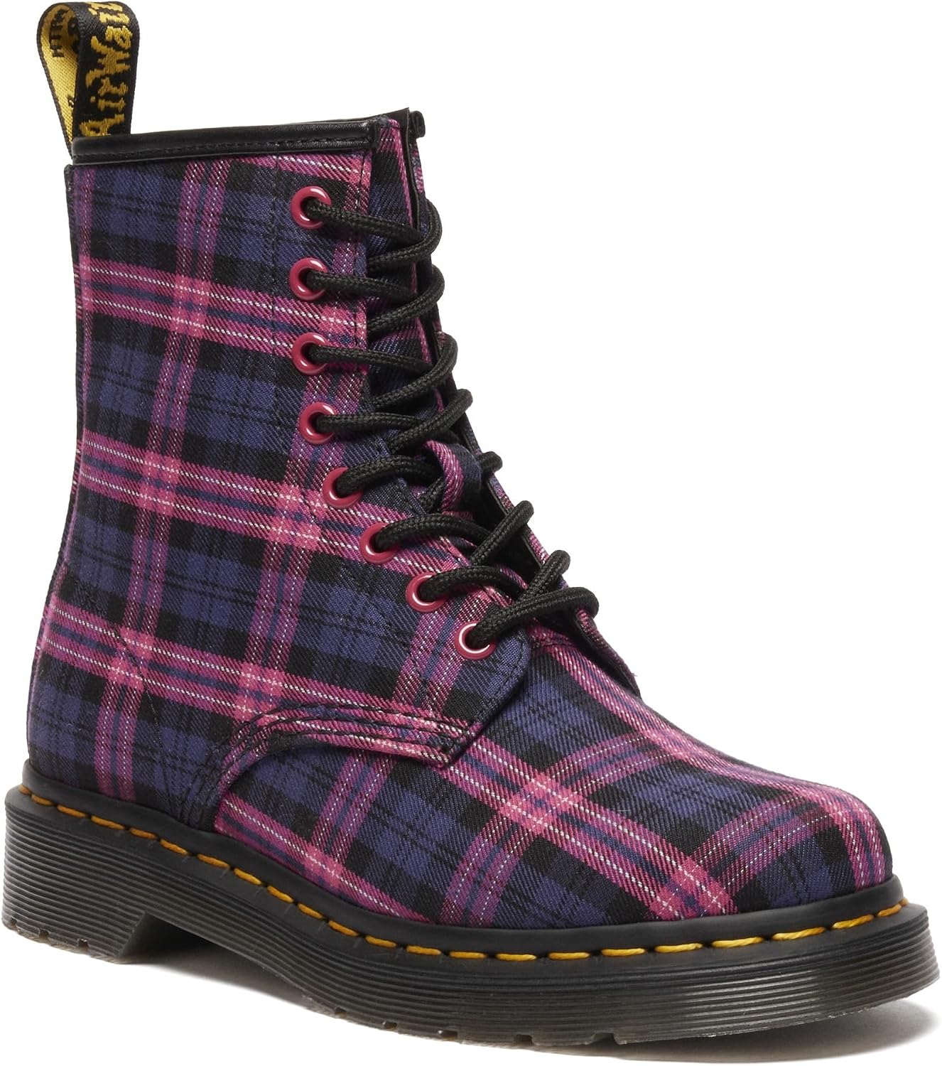Dr. Martens Unisex 1460 Leather 8 Eye Boot Pink Multi Tartan