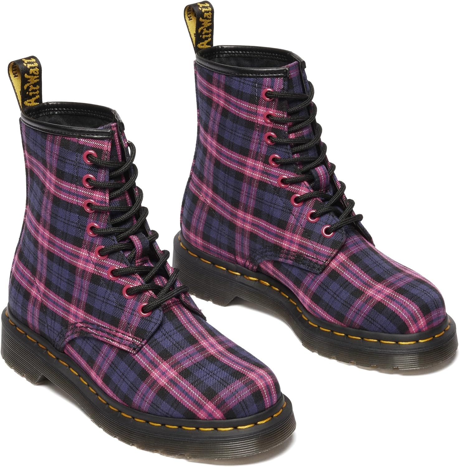Dr. Martens Unisex 1460 Leather 8 Eye Boot Pink Multi Tartan