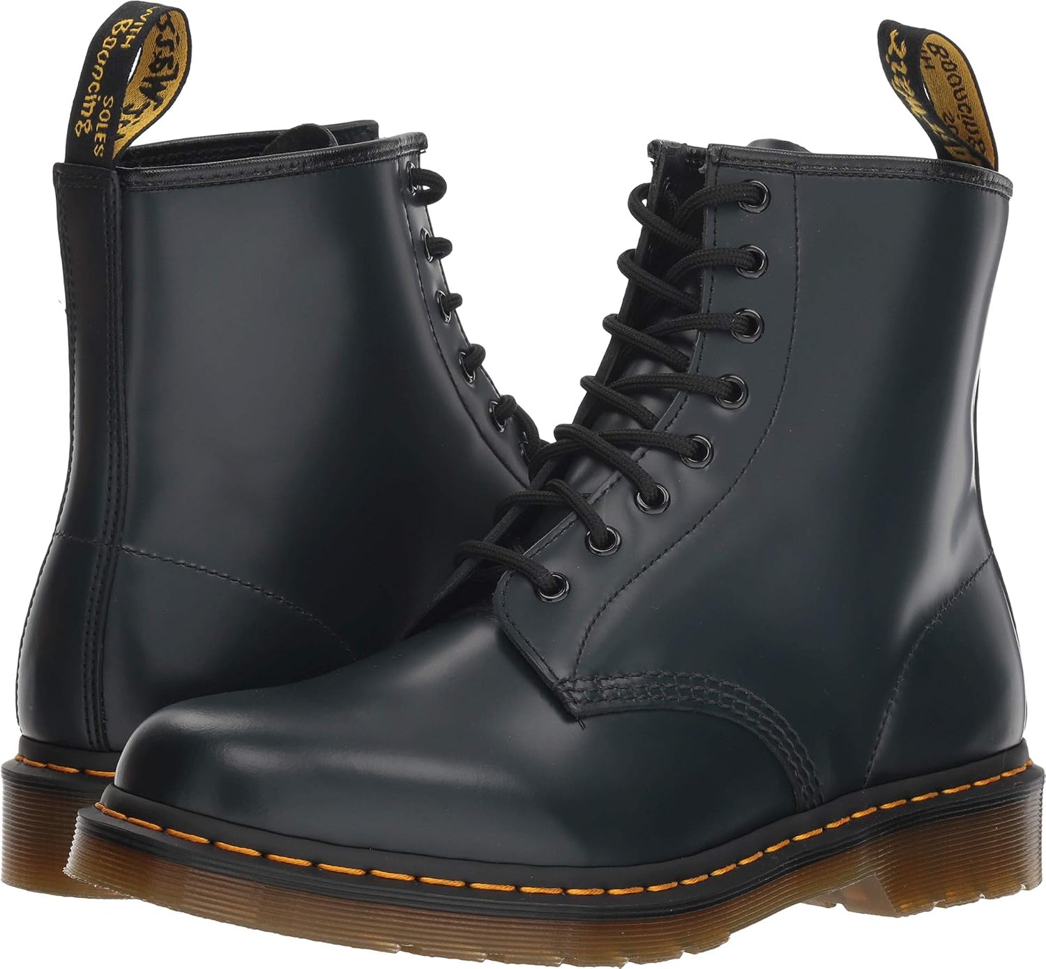 Dr. Martens Unisex 1460 Smooth Leather 8 Eye Boot, Navy, 6 Women5 Men