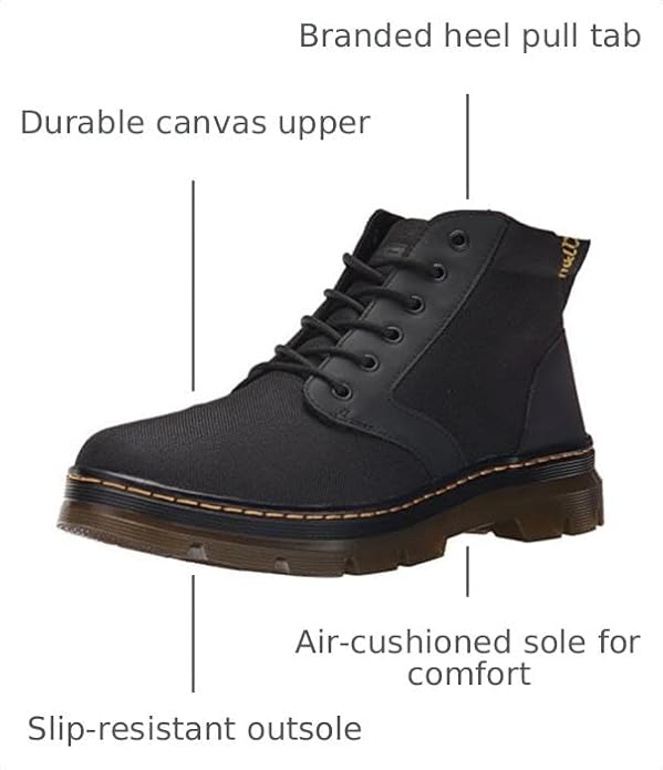 Dr. Martens Unisex Adult Bonny Nylon 6 Eye Boot BlackExtra Tough NylonRubbery
