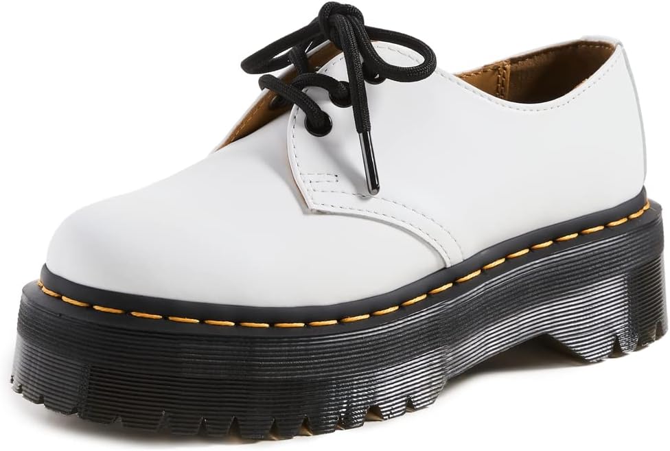 Dr. Martens Unisex-Adult V 1461 Quad Mono White Polished Smooth