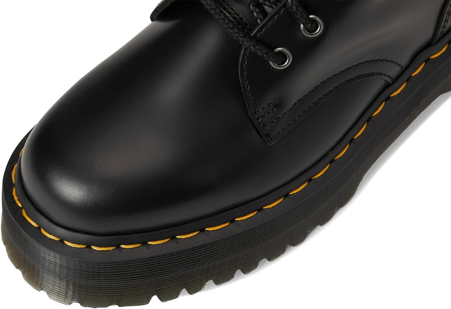 Dr. Martens Jadon Smooth Leather Platform Boots Black Polished Smooth