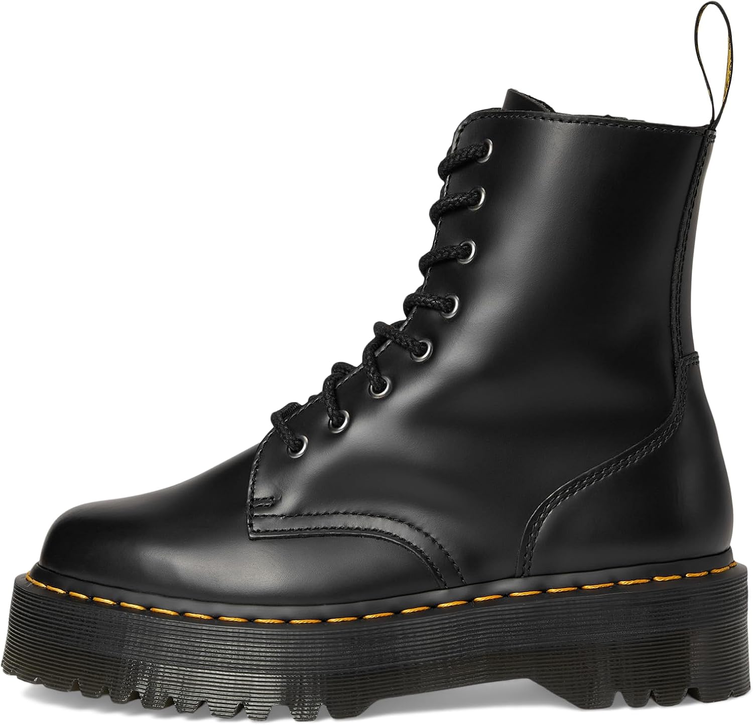 Dr. Martens Jadon Smooth Leather Platform Boots Black Polished Smooth