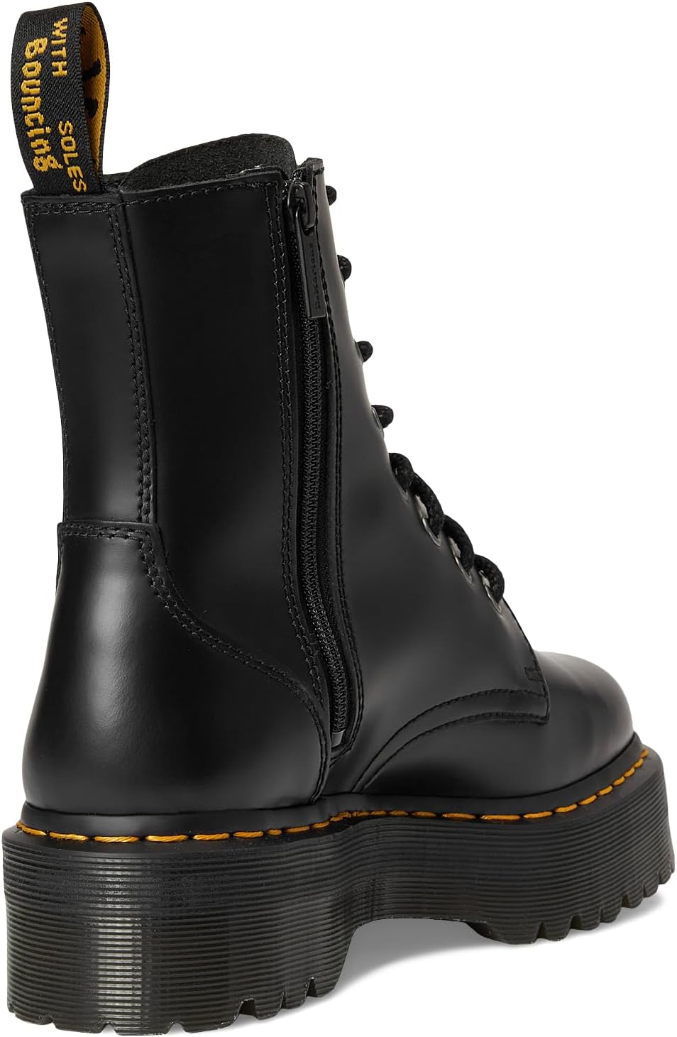 Dr. Martens Jadon Smooth Leather Platform Boots Black Polished Smooth