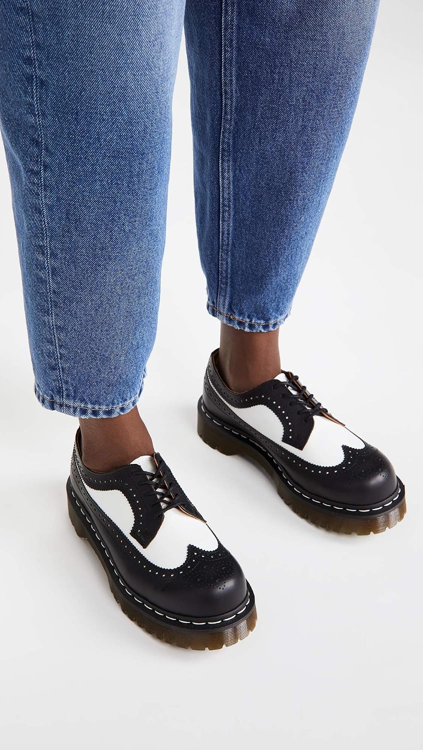 Dr. Martens Unisex 3989 Bex Brogue Shoes BlackWhite