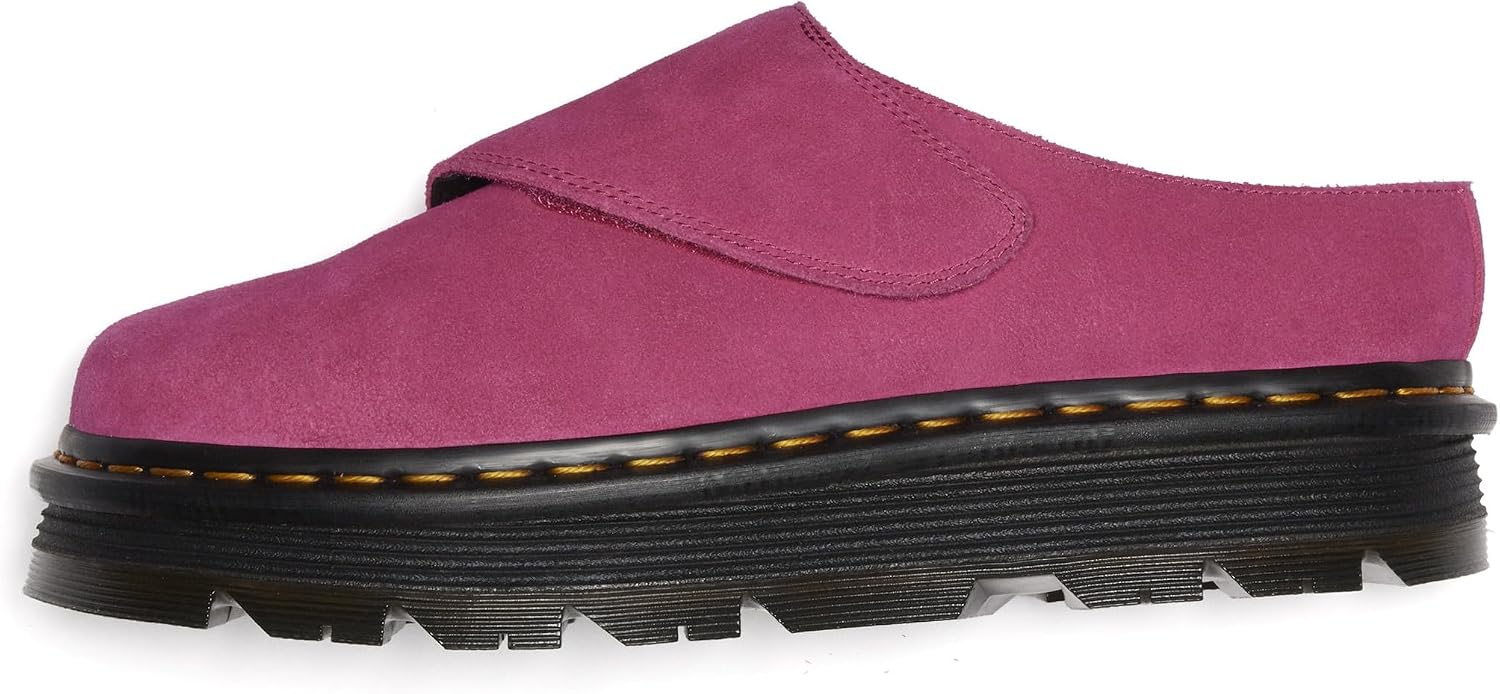Dr. Martens Unisex Zebzag Anywair Mule Fuchsia Pink Bronx Suede