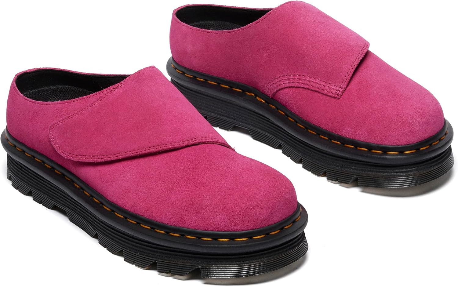 Dr. Martens Unisex Zebzag Anywair Mule Fuchsia Pink Bronx Suede