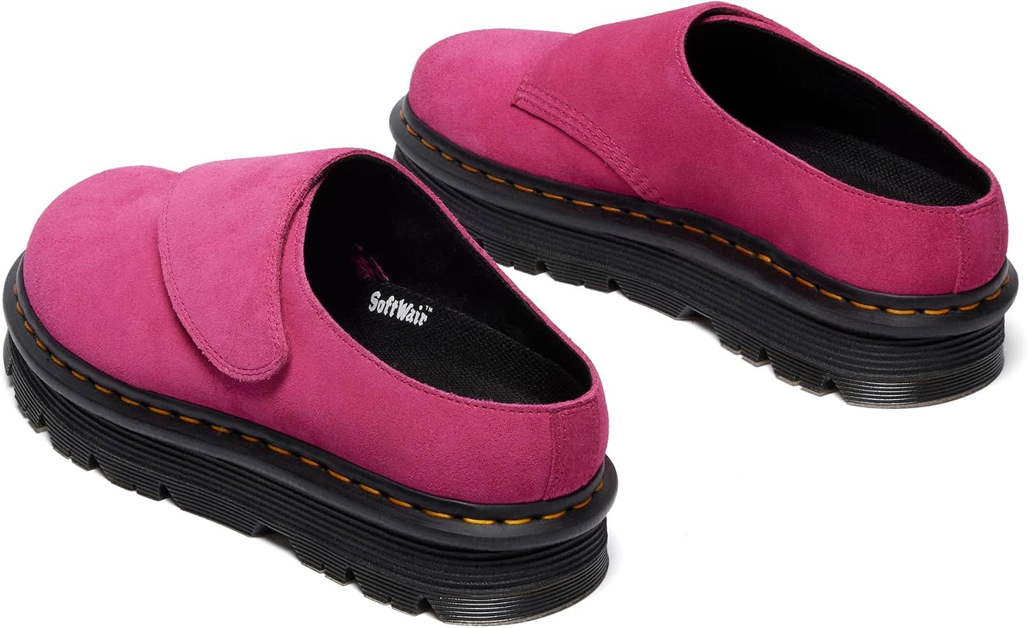Dr. Martens Unisex Zebzag Anywair Mule Fuchsia Pink Bronx Suede